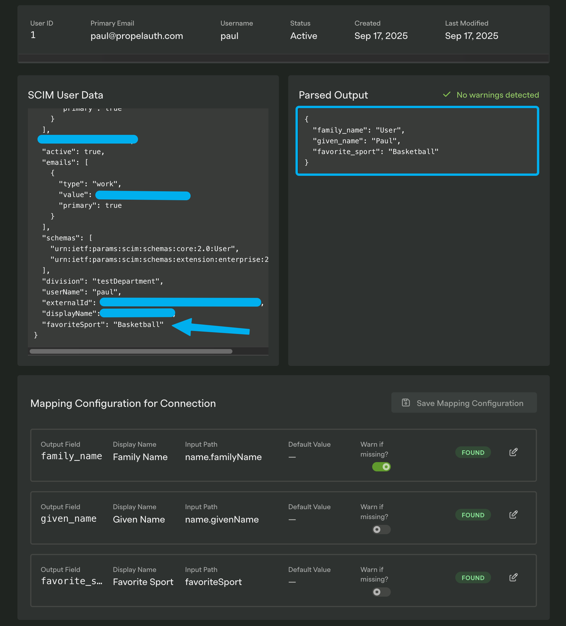 scim ui custom attributes