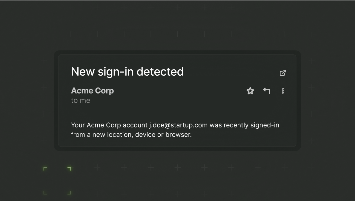 Image showing an email notification of a new device login